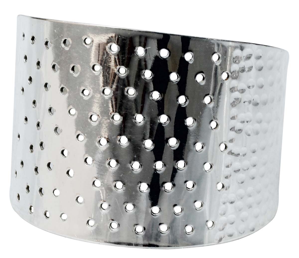 Bracelets in Bulk – Cuff Bracelet – Cast in Brass – Cut-Out Dots – Silver Plated – Wholesale Bracelets from India